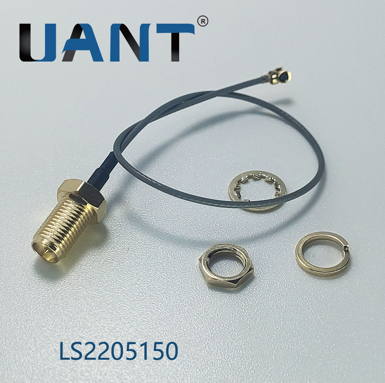 SMA母头公针延长线,H8L10mm,线长L=160mm+端子（1.13灰色线）