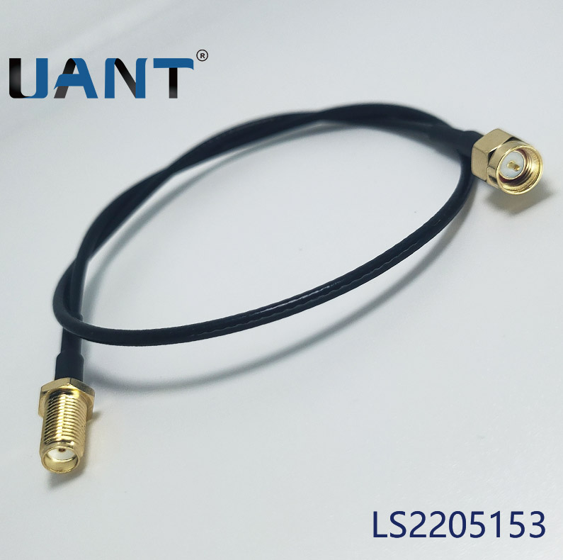 SMA母头母针(H8L11mm)TO SMA公头公针,线长L=400mm（RG316黑色线）