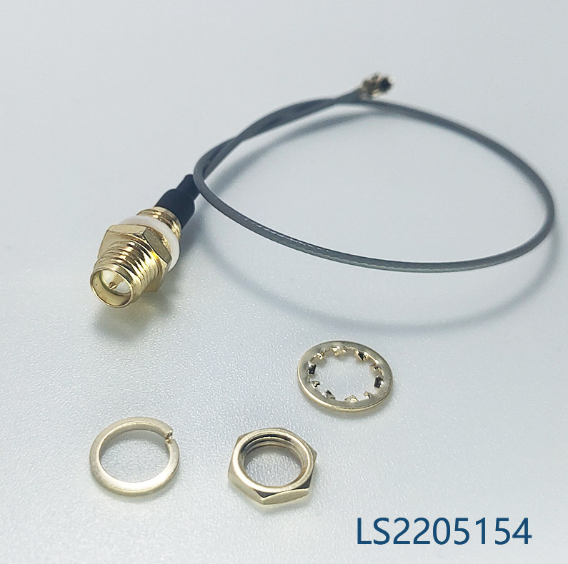 SMA母头公针双头螺牙延长线,线长L=180mm+端子（1.13灰色线）