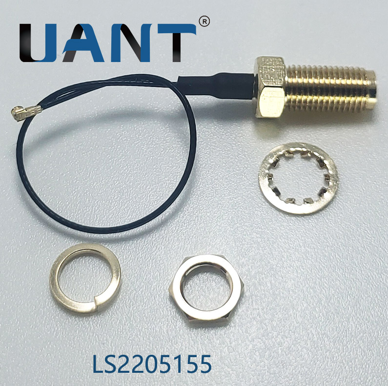 SMA母头母针(H8L12mm)延长线,线长L=100mm+三代端子（0.81黑色线）