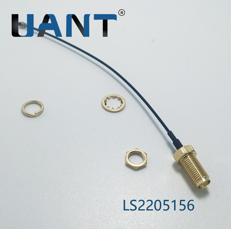 SMA母头母针(H8L12mm)延长线,线长L=110mm+一代端子（1.13黑色线）