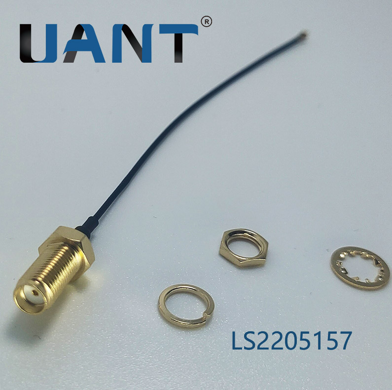 SMA母头母针(H8L12mm)延长线,线长L=110mm+四代端子（1.13黑色线）