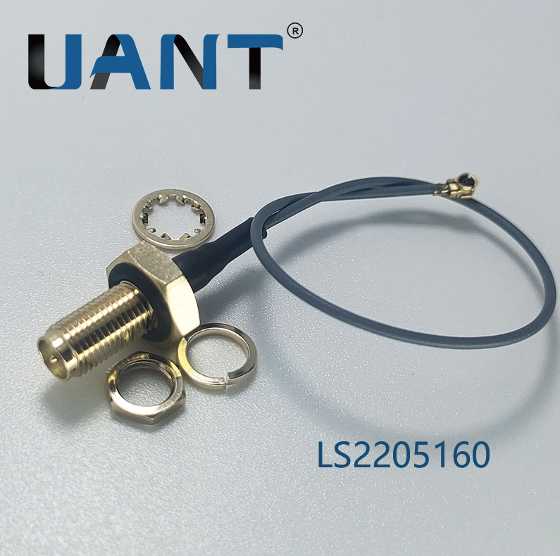 SMA母头公针防水延长线(H11.0L10mm),线长L=180mm+端子（1.13黑色线）