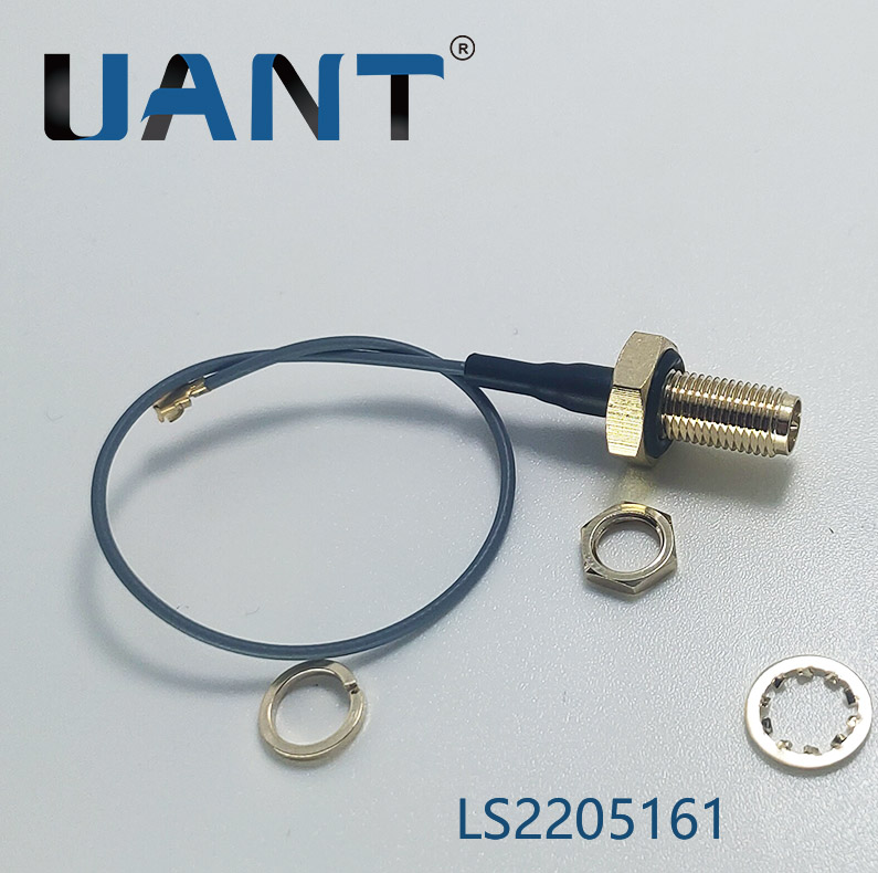 SMA母头公针防水延长线(H11.0L12mm),线长L=150mm+端子（1.3灰色线）