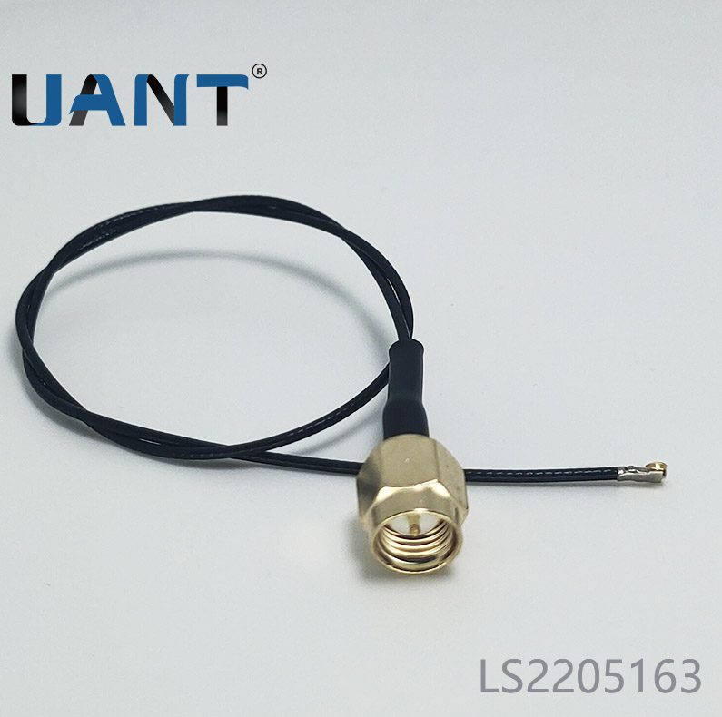 SMA公头公针延长线,线长L=280mm+四代端子（1.13黑色线）