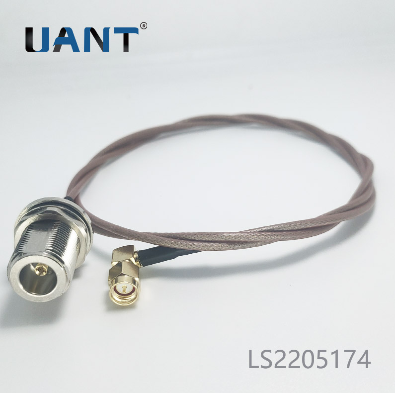 N母头长牙型 TO SMA R/A 公头公针,线长L=1000mm（RG316线）