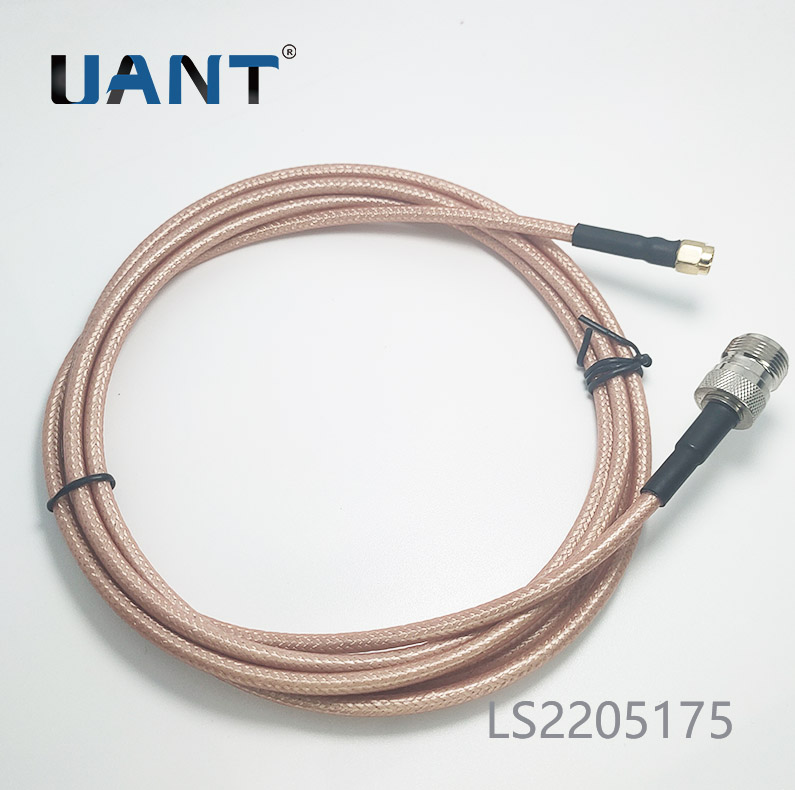 N母头短牙型 TO SMA公头公针,线长L=2300mm（棕色RG400线）