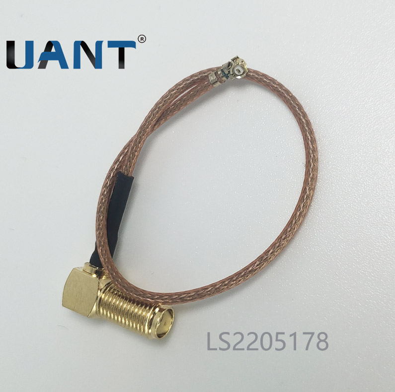 SMA R/A 母头母针延长线,线长L=150mm+一代端子（RG178线）