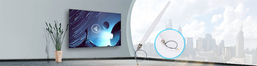 3dBi 小棒球白色SMA一体式星空电子+I-PEX+防水圈