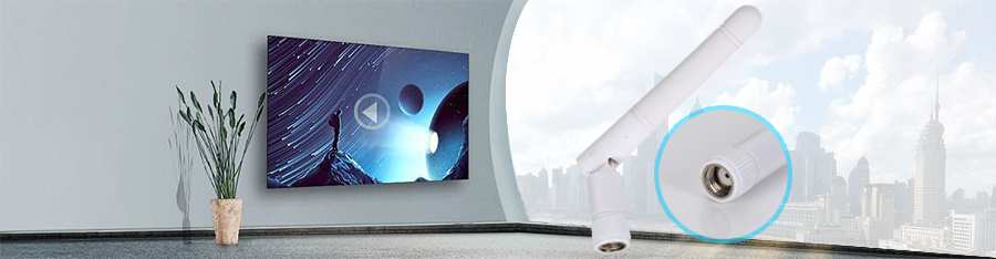 小SMA公头母针-1.5dBi白色星空电子 （塑胶头）