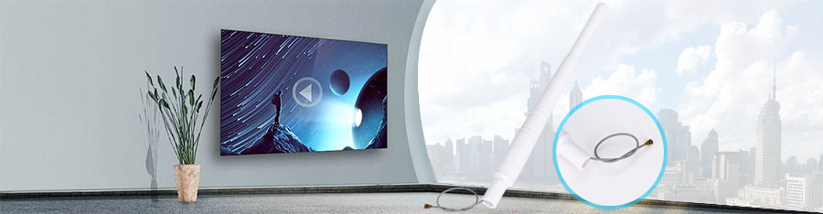 3dBi 六环白色星空电子+IPEX；下固定座外露100mm