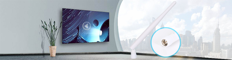 小SMA公头母针-3dBi白色小棒球星空电子