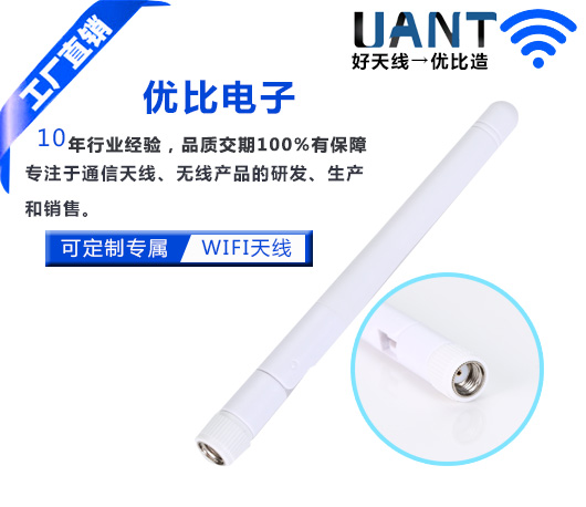 小SMA公头母针-2dBi白色星空电子