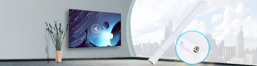 小SMA公头母针-2dBi白色星空电子 （塑胶头）