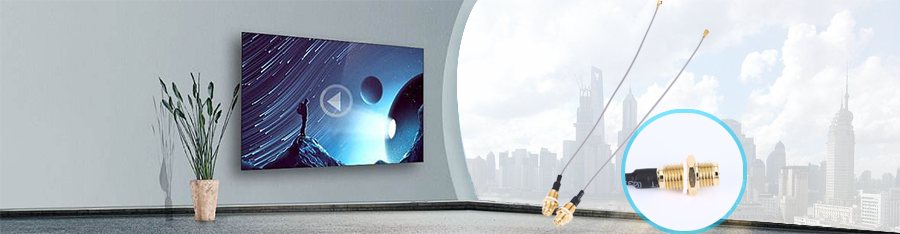 星空电子延长线 JACK 双螺牙公针+IPEX+防水圈