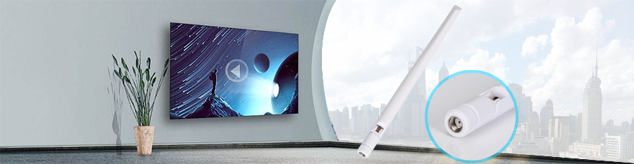 大SMA公头母针-5dBi大刀形白色星空电子